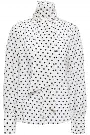 Tie-neck polka-dot silk crepe de chine blouse at The Outnet