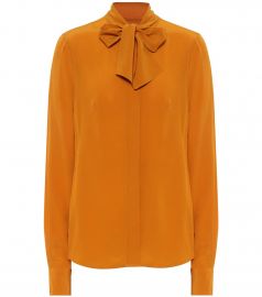 Tie-neck silk-crêpe blouse at Mytheresa