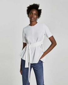 Tie waist blouse at Zara