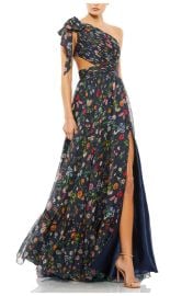 Tied One Shoulder Cut Out Flowy Gown at Nordstrom