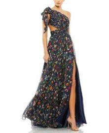 Tied One Shoulder Cut-Out Flowy Gown at Bloomingdales
