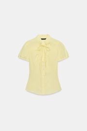 Tied Poplin Top at Zara