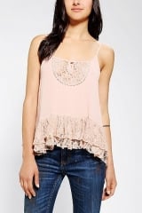 Tiered Lace Hem Cami at Urban Outfitters