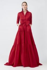 Tiered Taffeta Shirt Dress at Carolina Herrera