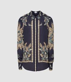 Tiff Feather Print shirt at Reiss