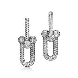 Tiffany HardWearLarge Link Earrings in Rose Gold with Pav Diamonds Tiffany amp Co US at Tiffany