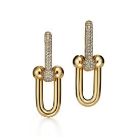 Tiffany HardWearLarge Link Earrings in Yellow Gold with Pav Diamonds Tiffany amp Co US at Tiffany and Co