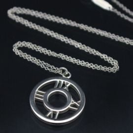 Tiffany amp Co Sterling Silver Atlas Medallion Pendant Necklace eBay at eBay