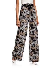 Tiger-Print Charmeuse Pajama Pants at Bergdorf Goodman