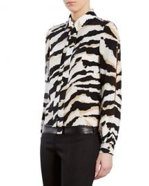 Tiger-Print Crepe de Chine Shirt at Bergdorf Goodman