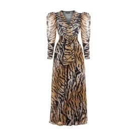 Tiger Print Long Dress NOCTURNE Wolf amp Badger at Wolf and Badger