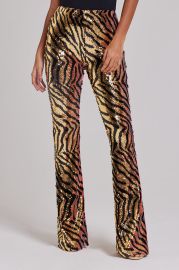 Tiger Print Pants Orange and Black Pants NADINE MERABI at Nadine Merabi