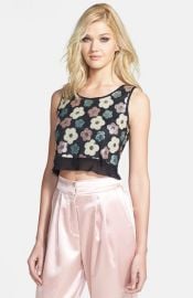 Tildon Sequin Floral Crop Top at Nordstrom