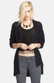 Tildon Textured Open Front Cardigan in black at Nordstrom