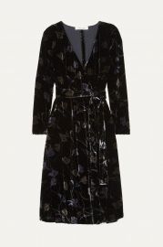 Tilla floral-print velvet wrap dress at Net A Porter