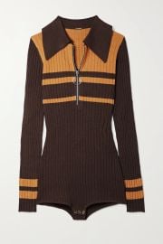 Tim striped ribbed-knit bodysuit at Net a Porter