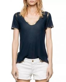 Tino Gold Foil-Trimmed Tee by Zadig  Voltaire at Bloomingdales