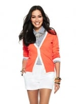 Tipped V Neck Cardigan at C Wonder