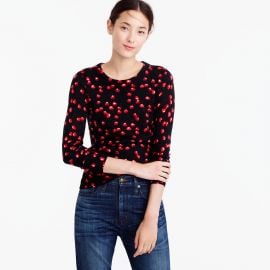 Tippi Sweater with Cherry Print at J. Crew