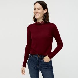 Tippi sweater with lace collar detail at J. Crew