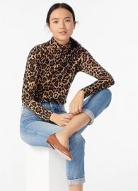 Tissue Turtleneck in Leopard at J. Crew