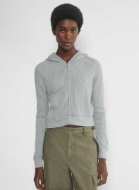 Tna Waffle Zip Hoodie in heather dover grey at Aritzia