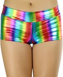 ToBeInStyle Women39s Liquid Shiny Metallic Mini Booty Cheeky Shorts at  Womens Clothing store at Amazon