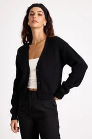 Toasty Babe Black Knit Button-Up Cropped Cardigan at Lulus