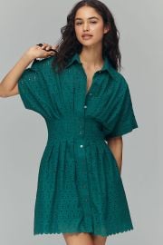 Tobie Eyelet Mini Shirtdress by Exquise at Anthropologie