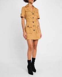 Toccin Colleen Button-Front Safari Shirtdress at Neiman Marcus