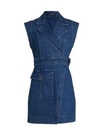 Toccin Everly Denim Safari Wrap Minidress at Saks Fifth Avenue