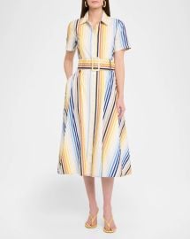 Toccin Jean Striped Midi Shirtdress at Neiman Marcus