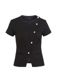 Toccin Maude asymmetric-button short-sleeve Top Black at Farfetch