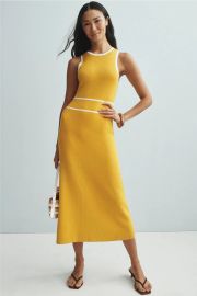 Toccin Yellow Knit Midi Dress at Rent the Runway