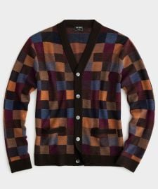 Todd Snyder Squares Merino Cardigan at Todd Snyder