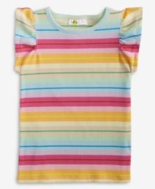 Toddler Girls Rib Flutter Stripe Tank Top, Exclusively at Macy\'s at Macys