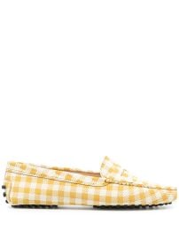 Todx27s Gingham Gommino Driving Shoes Yellow at Farfetch