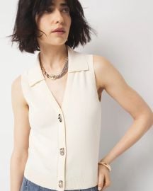 Toggle Button Sweater Vest at White House Black Market