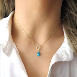 Toggle Necklace Gold Turquoise Turquoise Necklace Toggle - at Etsy