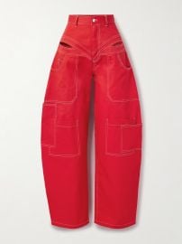 Tolu Coker Banana cutout high rise barrel leg jeans at Net a Porter