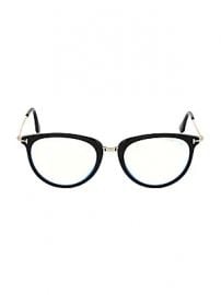 Tom Ford - 51MM Cat Eye Blue Block Optical Glasses at Saks Fifth Avenue