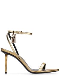 Tom Ford 85mm Padlock laminated leather sandals at Luisaviaroma