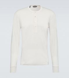 Tom Ford Cotton blend jersey Henley shirt at Mytheresa