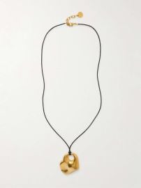 Tom Ford Gold tone and Leather Cord Necklace at Net a Porter