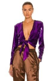 Tom Ford Liquid Sequin Wrap Top at Forward