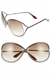 Tom Ford Miranda 68mm Open Temple Oversize Metal Sunglasses at Nordstrom