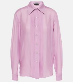 Tom Ford Pleated Silk Batiste Button Up Shirt at Mytheresa