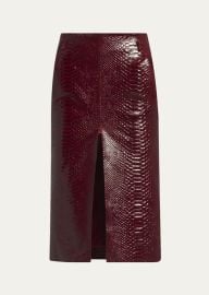 Tom Ford Snake Effect Leather Midi Skirt at Bergdorf Goodman
