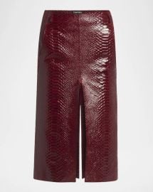 Tom Ford Snake Effect Leather Midi Skirt at Neiman Marcus
