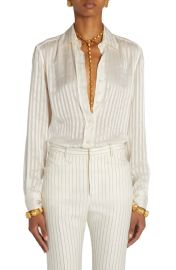 Tom Ford Stripe Silk Button Up Shirt at Nordstrom